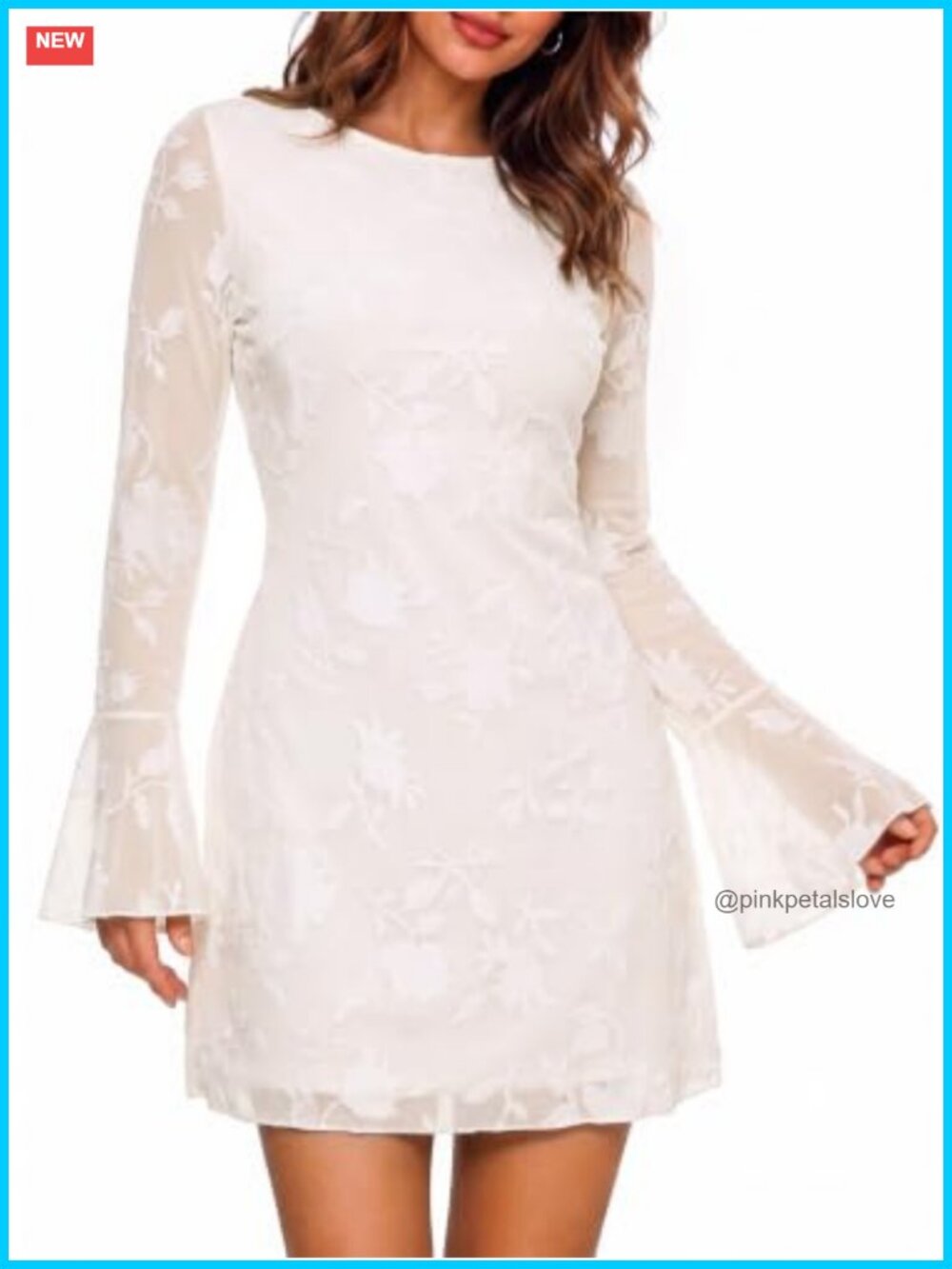 Velvet Floral Bodycon Mini Dress Bell Sleeve Backless Party